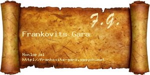 Frankovits Gara névjegykártya